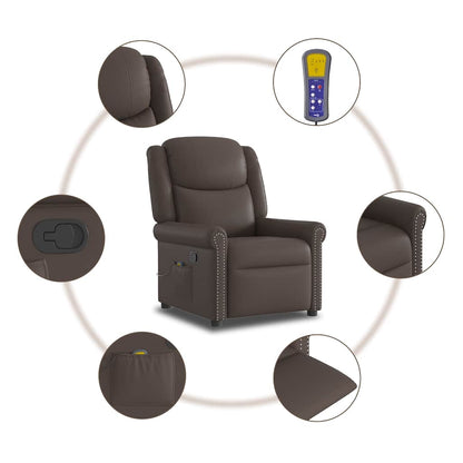 vidaXL Massagesessel Braun Glänzendes Kunstleder