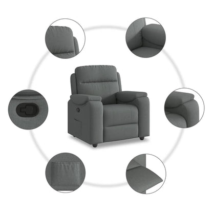 vidaXL Fauteuil de relaxation gris foncé en tissu