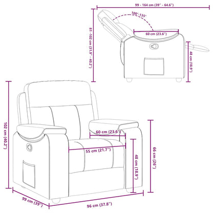 vidaXL Fauteuil de relaxation gris foncé en tissu