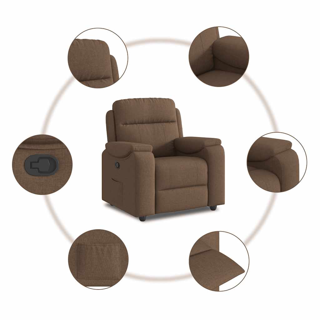 vidaXL Relaxsessel Braun Stoff