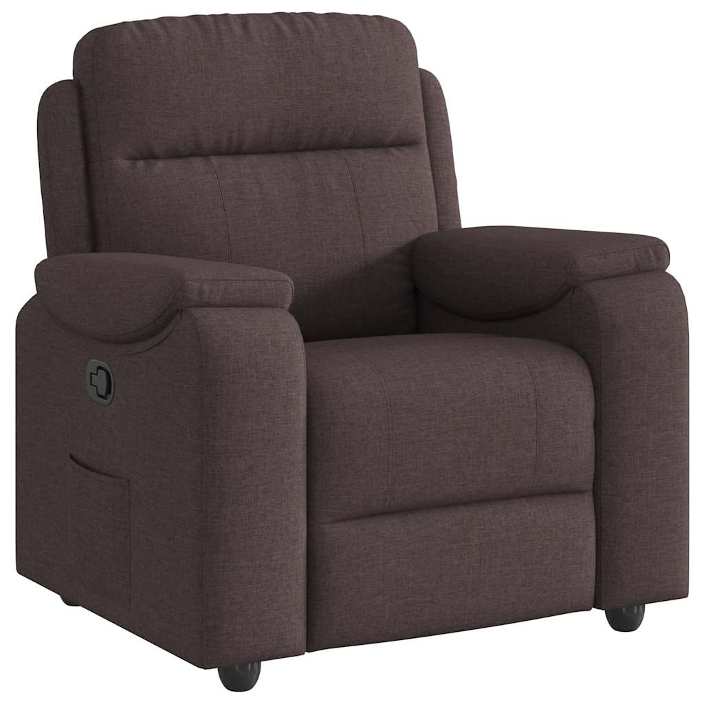 vidaXL Fauteuil relax marron foncé en tissu
