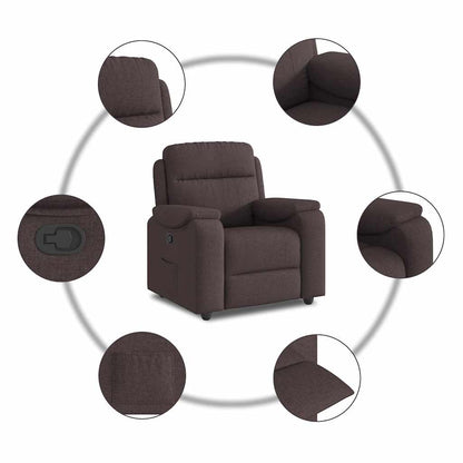 vidaXL Fauteuil relax marron foncé en tissu