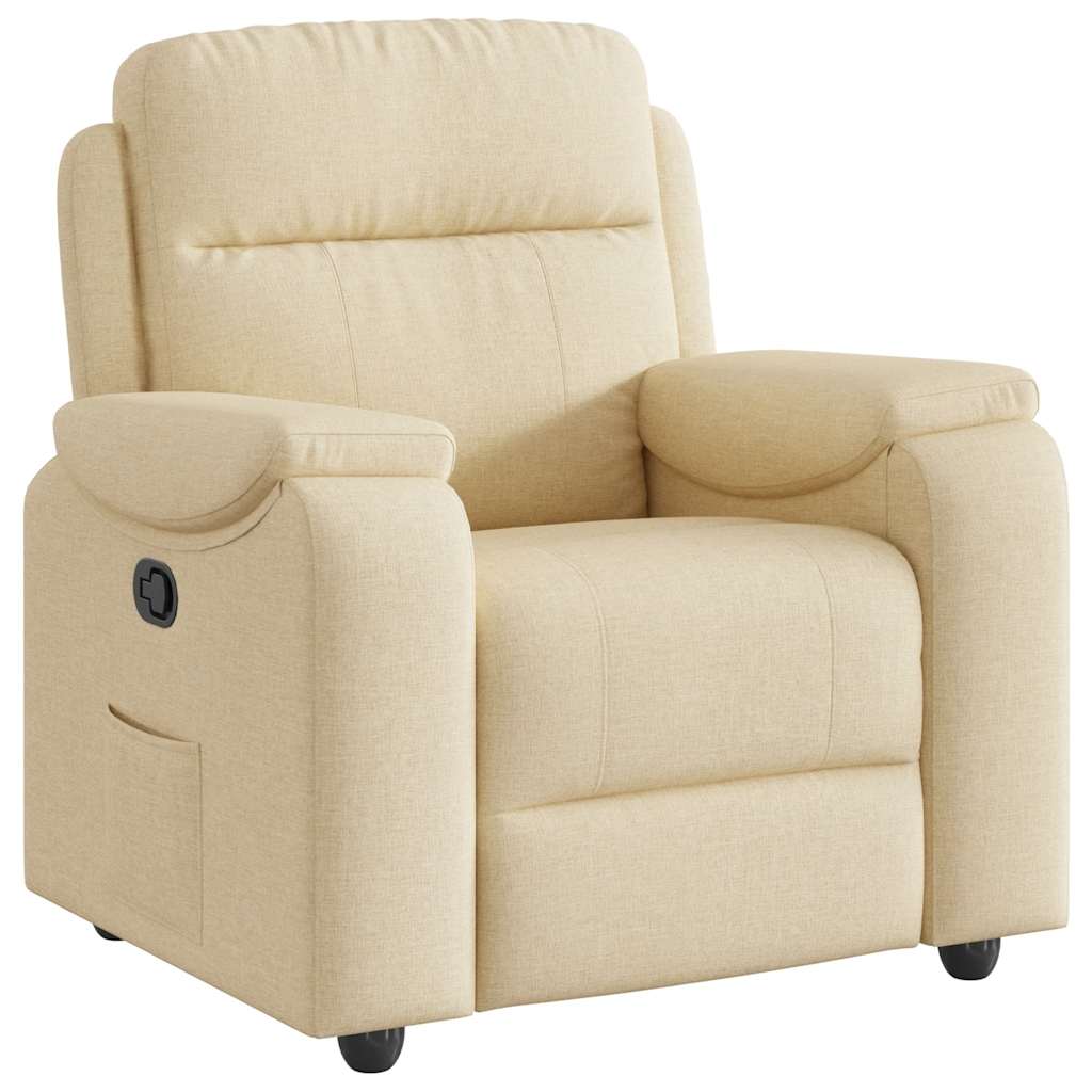 vidaXL Fauteuil relax crème tissu
