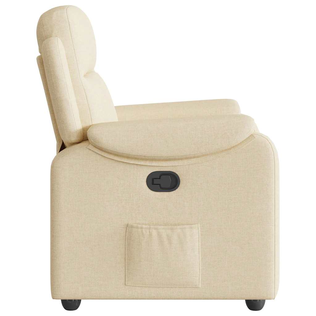 vidaXL Fauteuil relax crème tissu