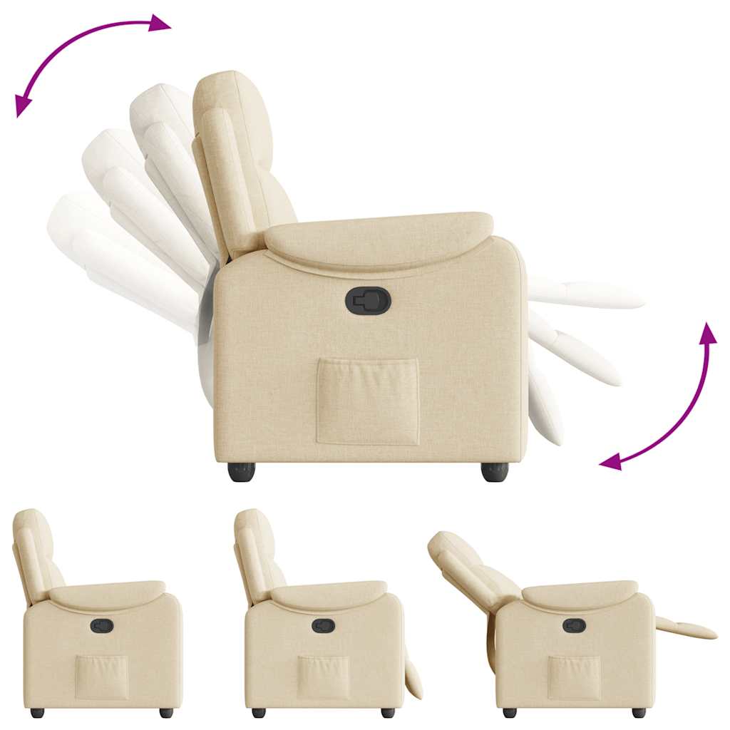 vidaXL Fauteuil relax crème tissu