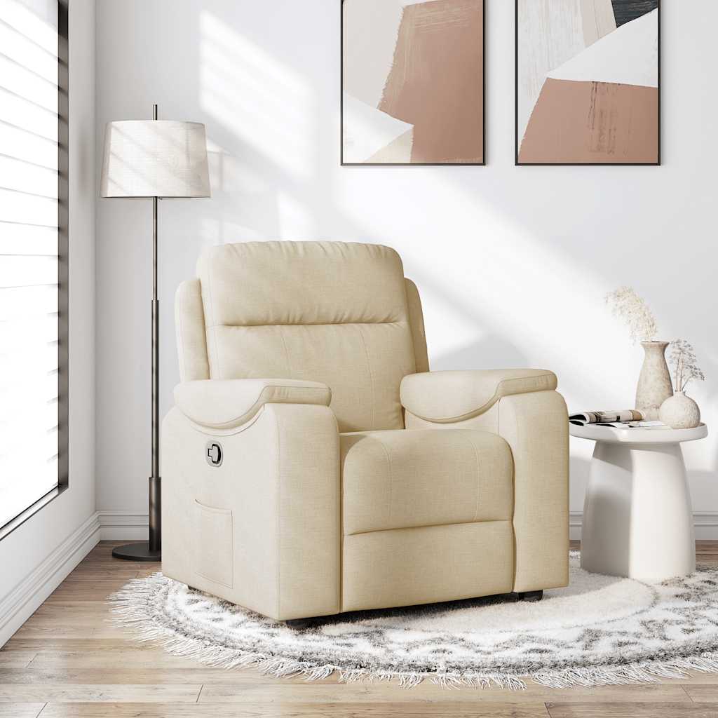 vidaXL Fauteuil relax crème tissu