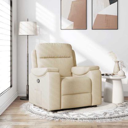 vidaXL Fauteuil relax crème tissu