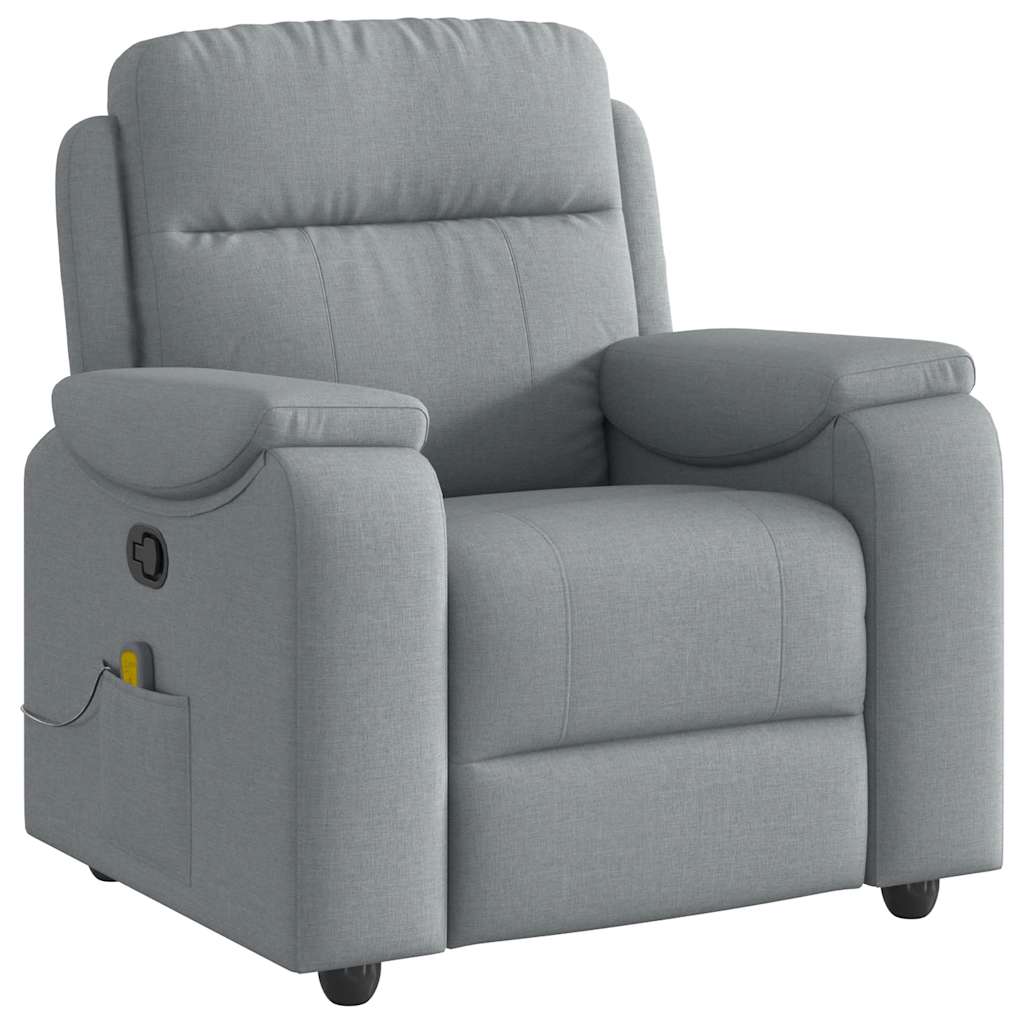 vidaXL Fauteuil de massage gris clair en tissu