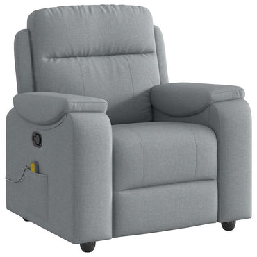 vidaXL Fauteuil de massage gris clair en tissu