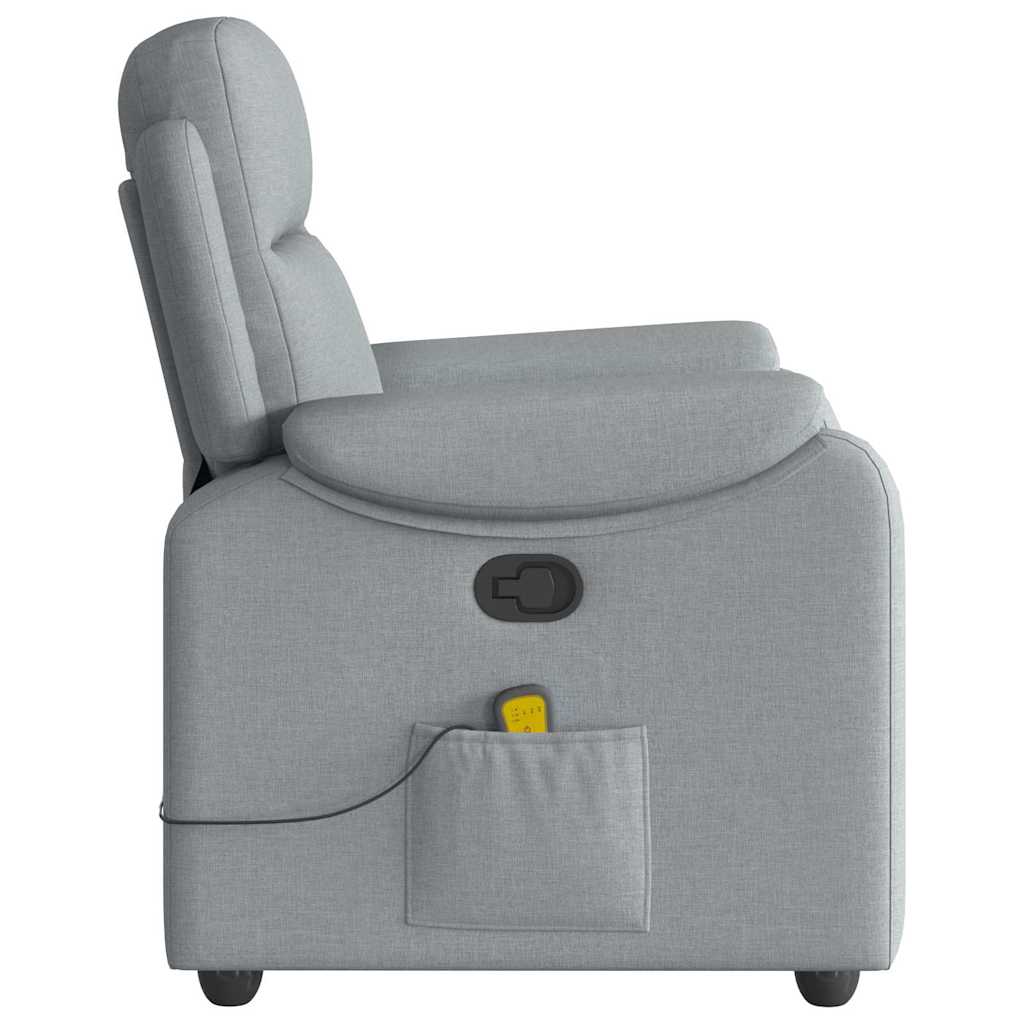 vidaXL Fauteuil de massage gris clair en tissu