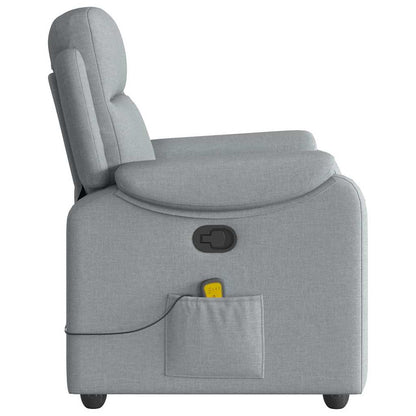 vidaXL Fauteuil de massage gris clair en tissu