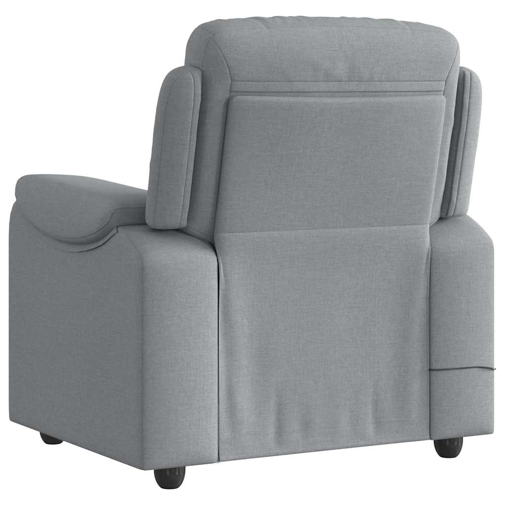 vidaXL Fauteuil de massage gris clair en tissu