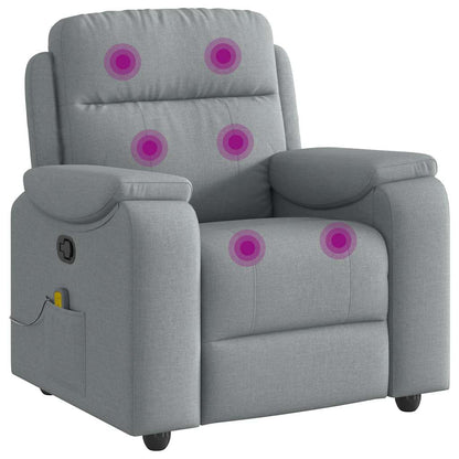 vidaXL Fauteuil de massage gris clair en tissu