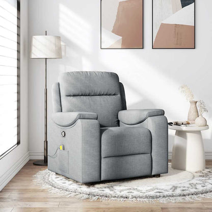 vidaXL Fauteuil de massage gris clair en tissu