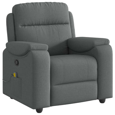 vidaXL Fauteuil de massage gris foncé en tissu