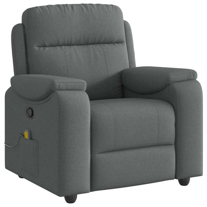 vidaXL Fauteuil de massage gris foncé en tissu