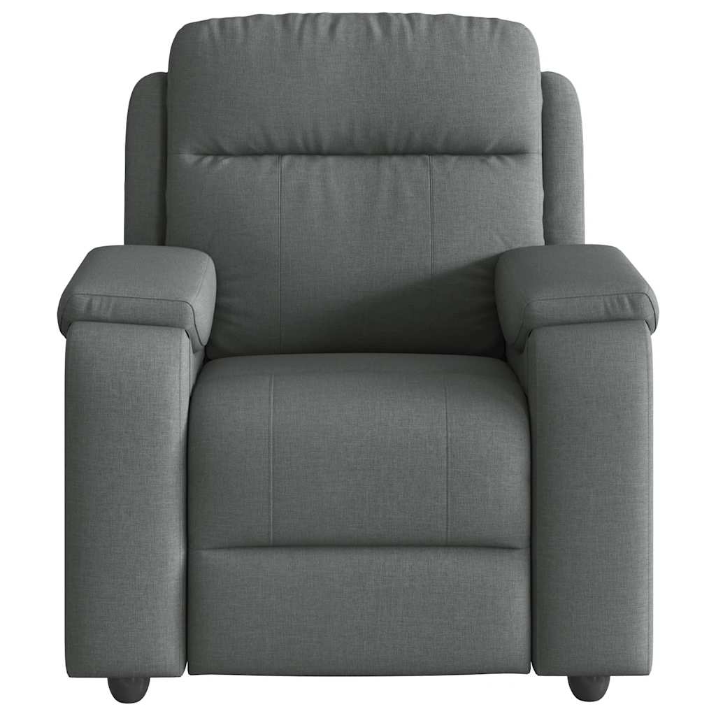 vidaXL Fauteuil de massage gris foncé en tissu