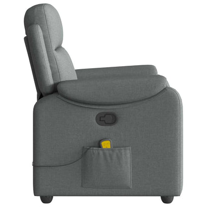 vidaXL Fauteuil de massage gris foncé en tissu