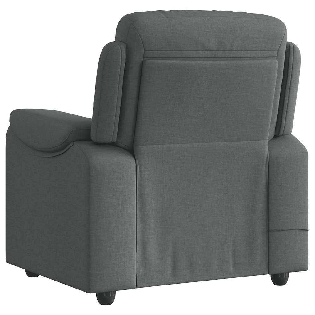 vidaXL Fauteuil de massage gris foncé en tissu