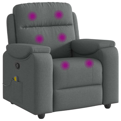 vidaXL Fauteuil de massage gris foncé en tissu