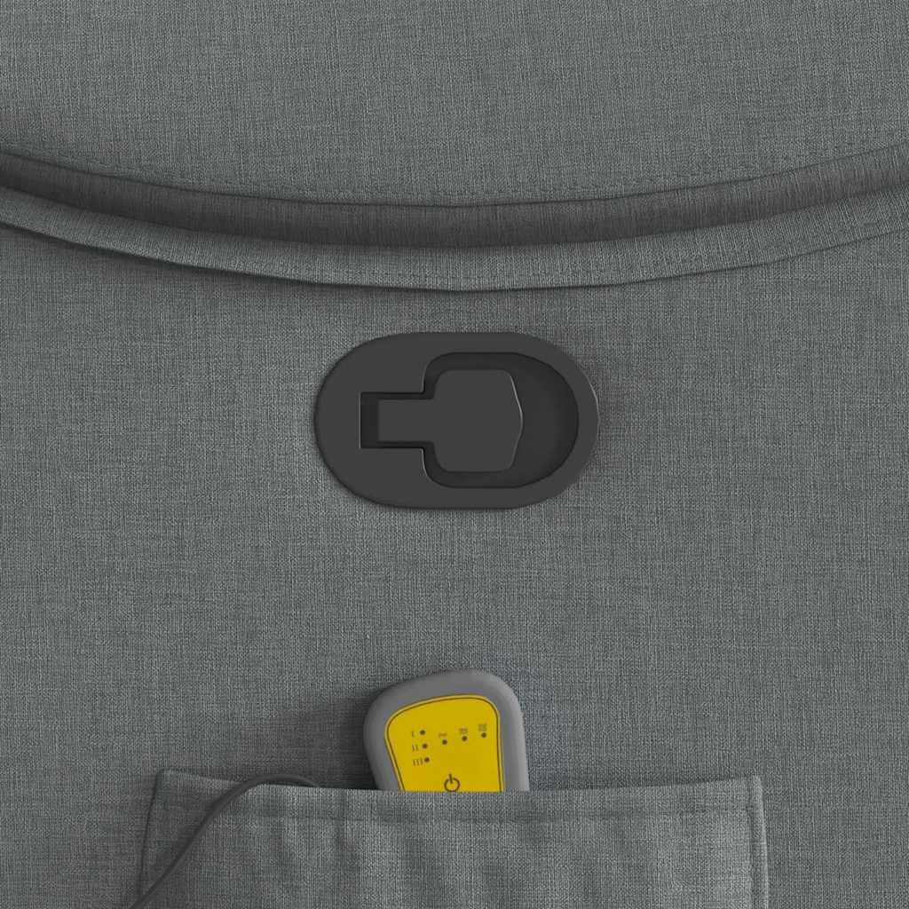 vidaXL Fauteuil de massage gris foncé en tissu