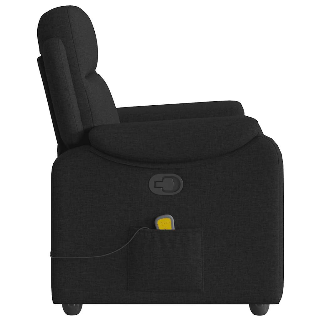 vidaXL Fauteuil de massage en tissu noir