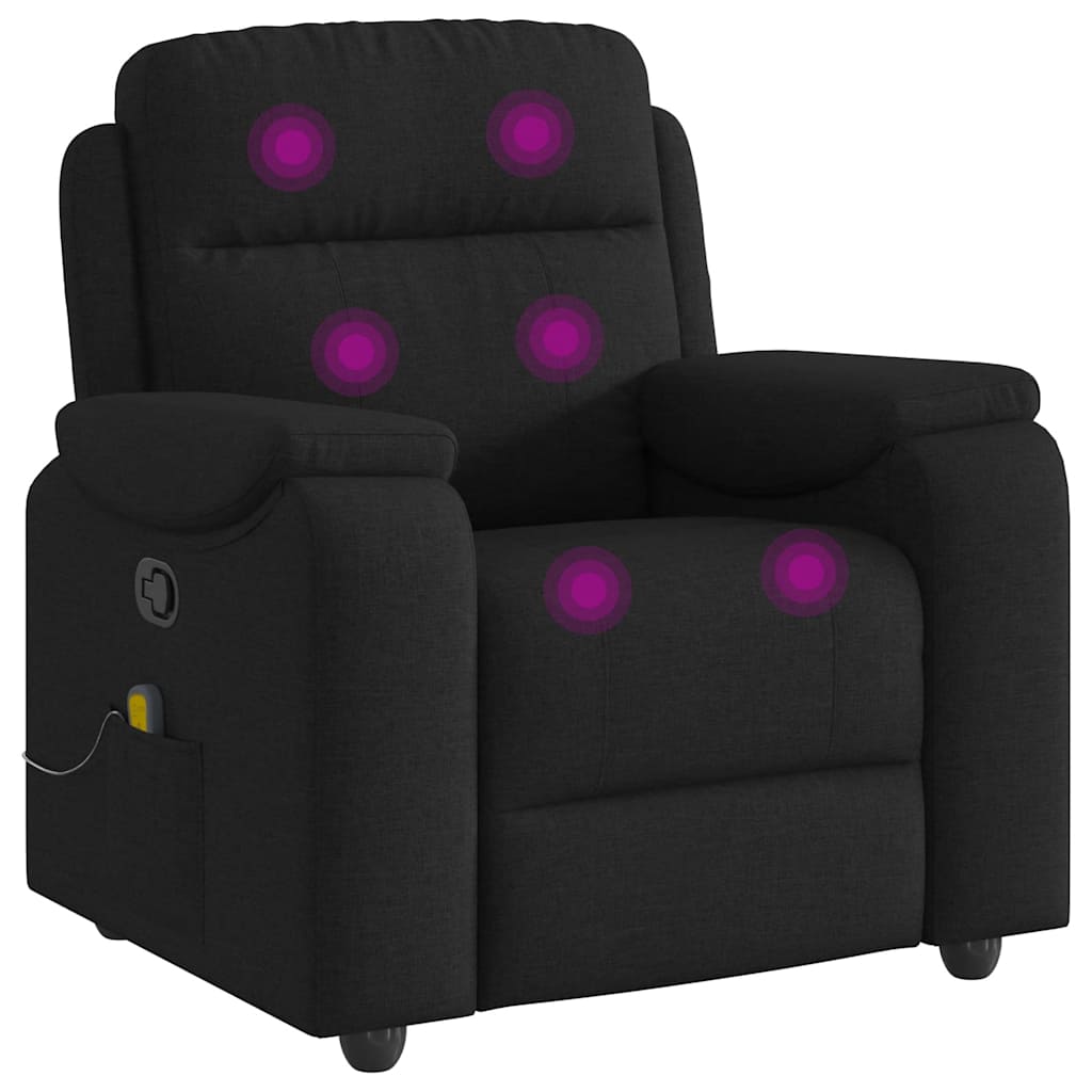 vidaXL Fauteuil de massage en tissu noir