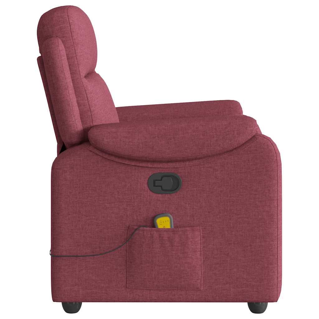 vidaXL Fauteuil de massage rouge bordeaux en tissu