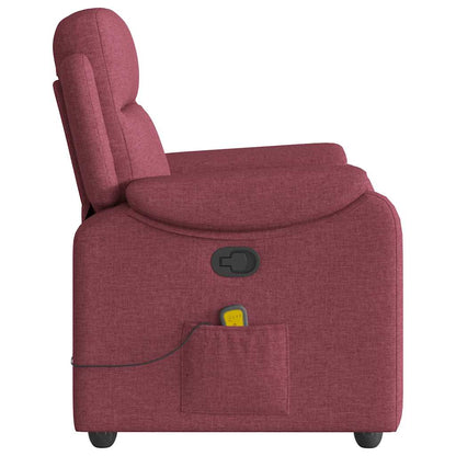 vidaXL Fauteuil de massage rouge bordeaux en tissu
