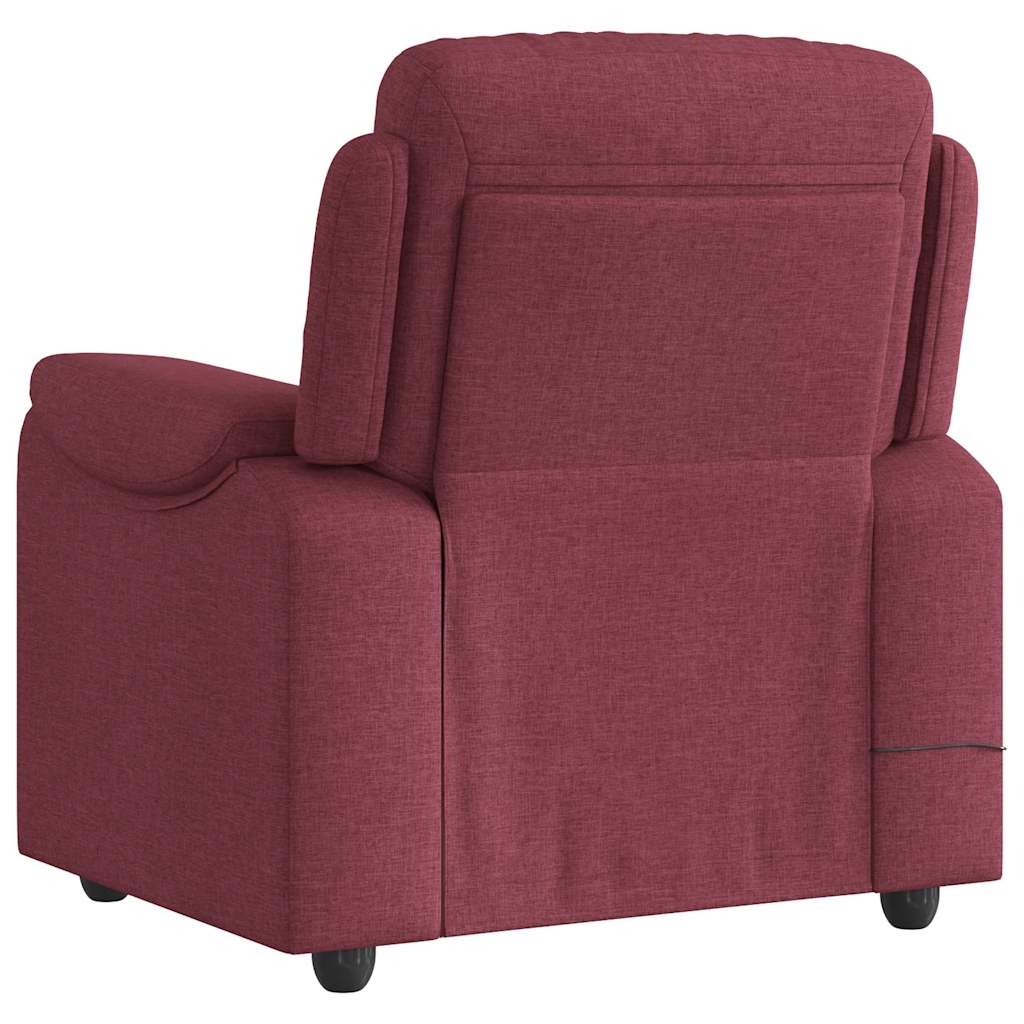 vidaXL Fauteuil de massage rouge bordeaux en tissu