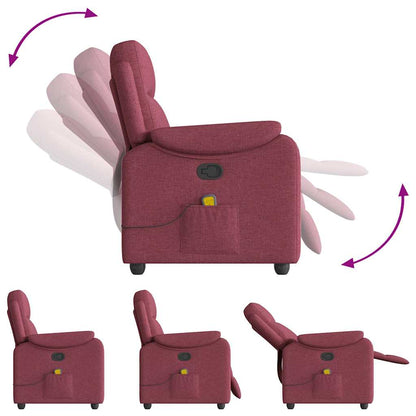 vidaXL Fauteuil de massage rouge bordeaux en tissu