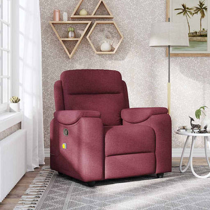 vidaXL Fauteuil de massage rouge bordeaux en tissu