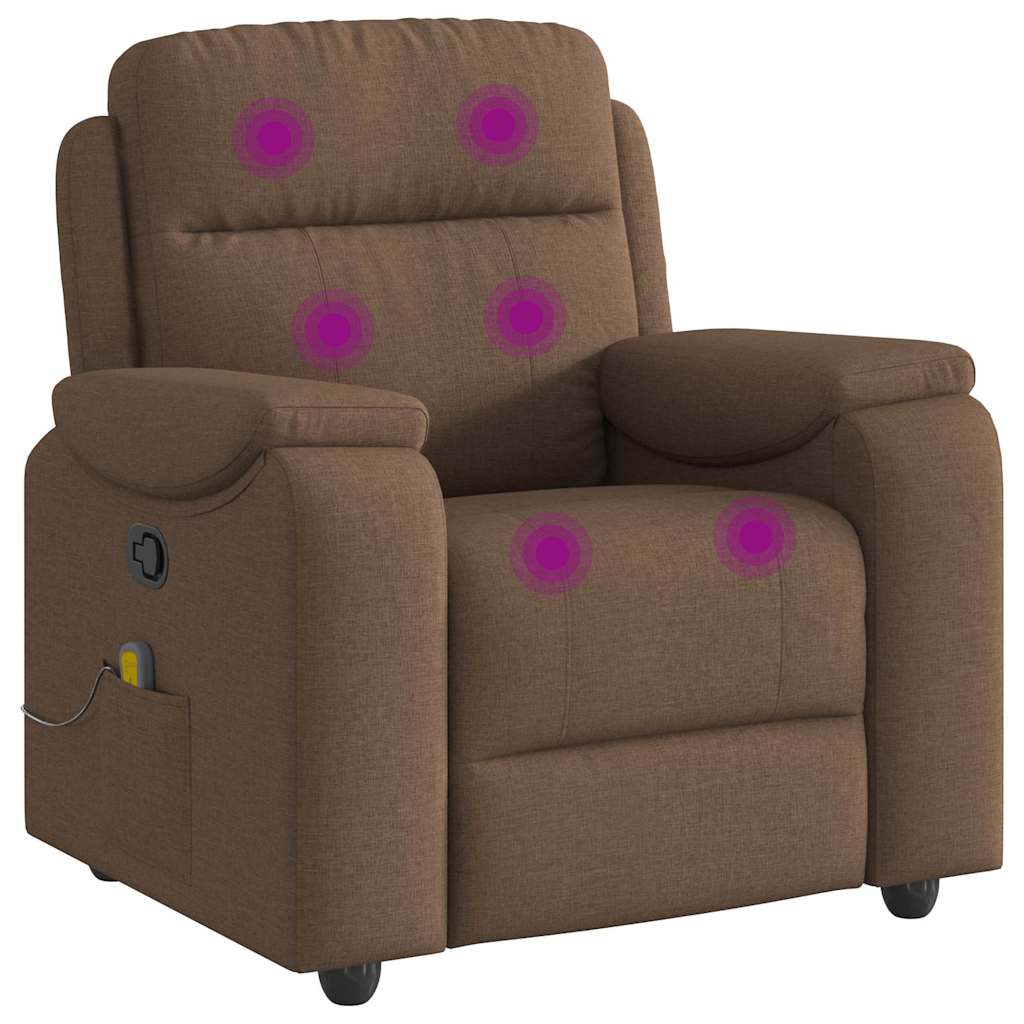 vidaXL Massagesessel Braun Stoff