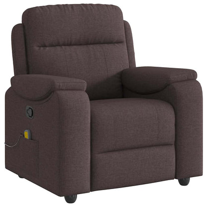 vidaXL Fauteuil de massage Marron foncé Tissu