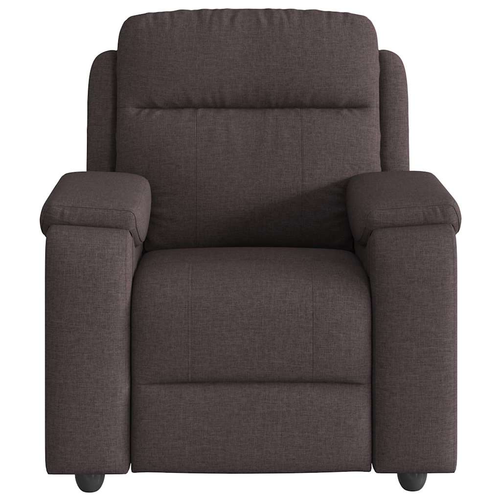 vidaXL Fauteuil de massage Marron foncé Tissu