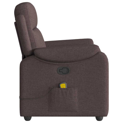 vidaXL Fauteuil de massage Marron foncé Tissu