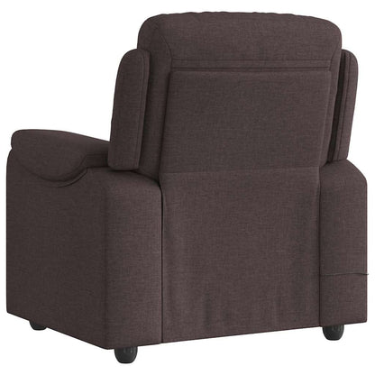 vidaXL Fauteuil de massage Marron foncé Tissu