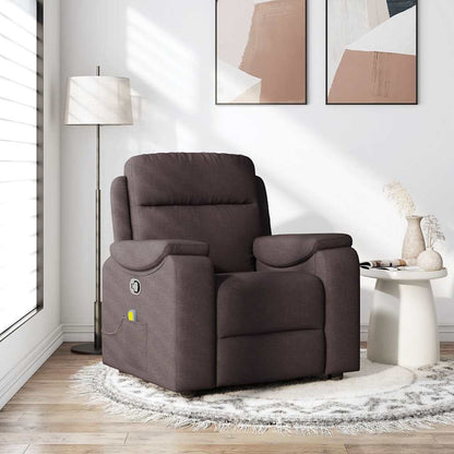 vidaXL Fauteuil de massage Marron foncé Tissu