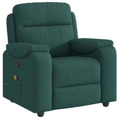 vidaXL Fauteuil de massage tissu vert foncé