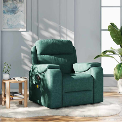 vidaXL Fauteuil de massage tissu vert foncé