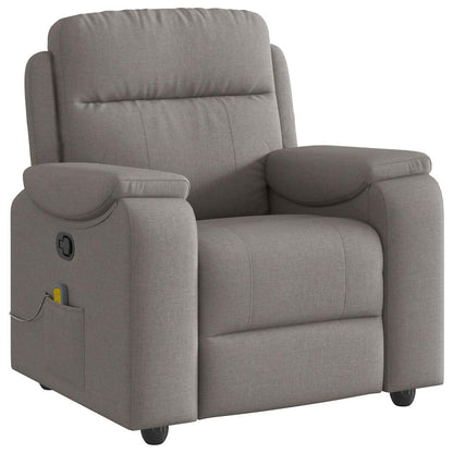 vidaXL Fauteuil de massage taupe en tissu