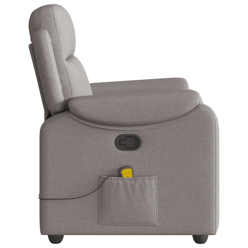 vidaXL Fauteuil de massage taupe en tissu