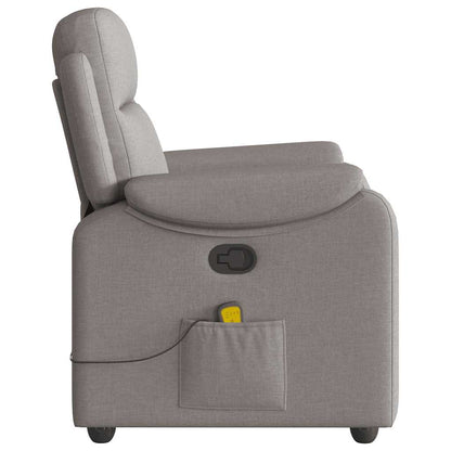 vidaXL Fauteuil de massage taupe en tissu