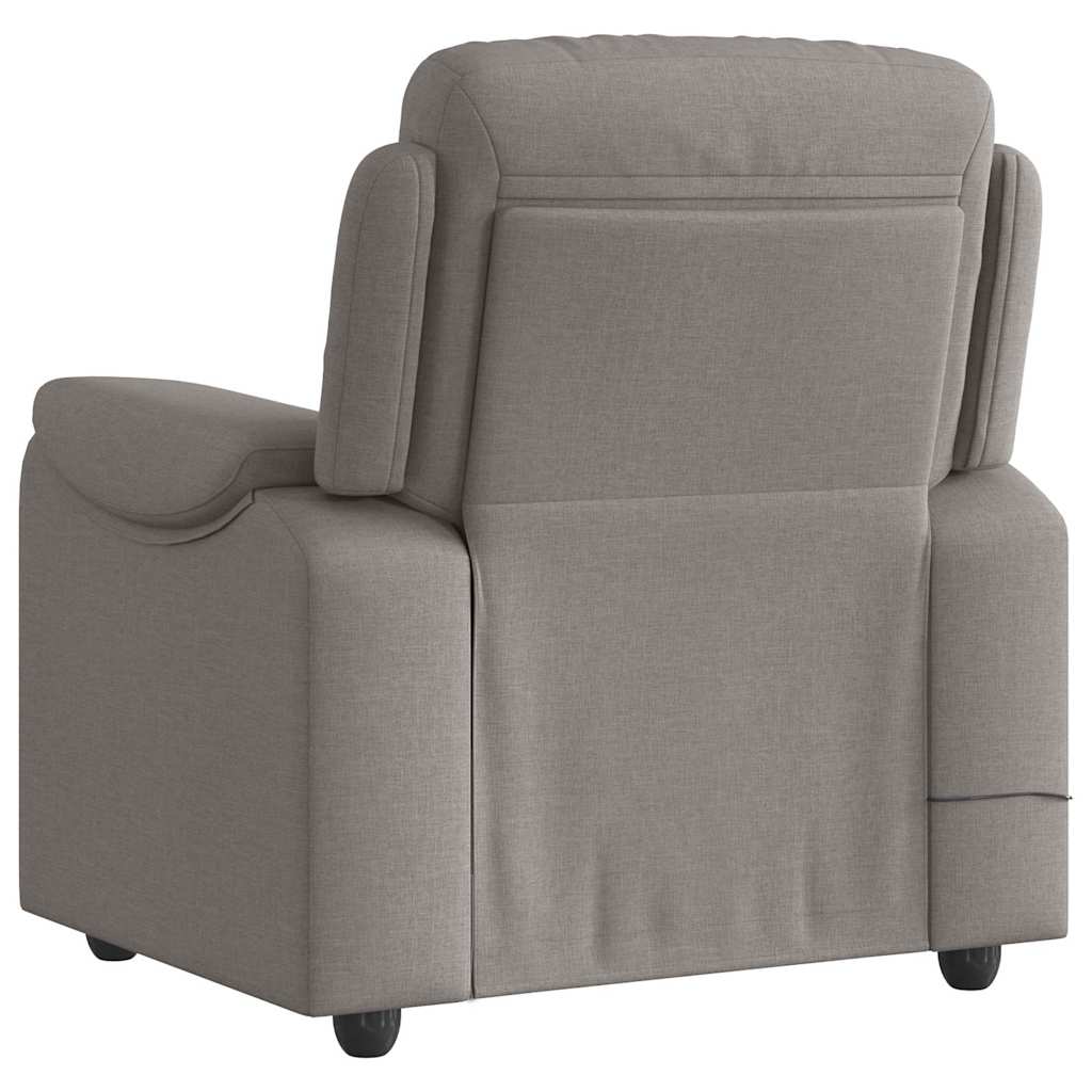 vidaXL Fauteuil de massage taupe en tissu