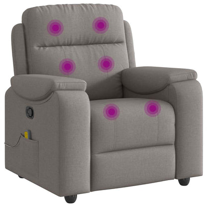 vidaXL Fauteuil de massage taupe en tissu