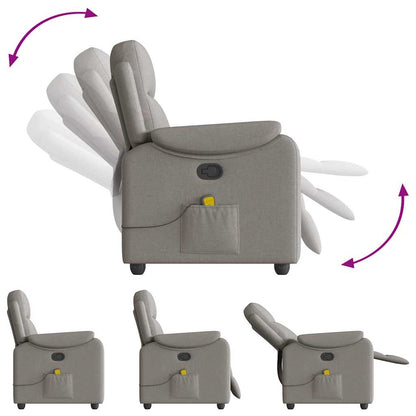 vidaXL Fauteuil de massage taupe en tissu