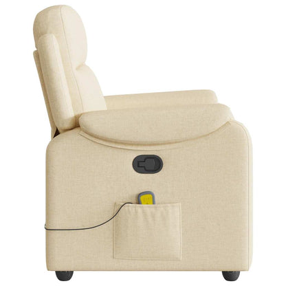 vidaXL Fauteuil de massage crème tissu