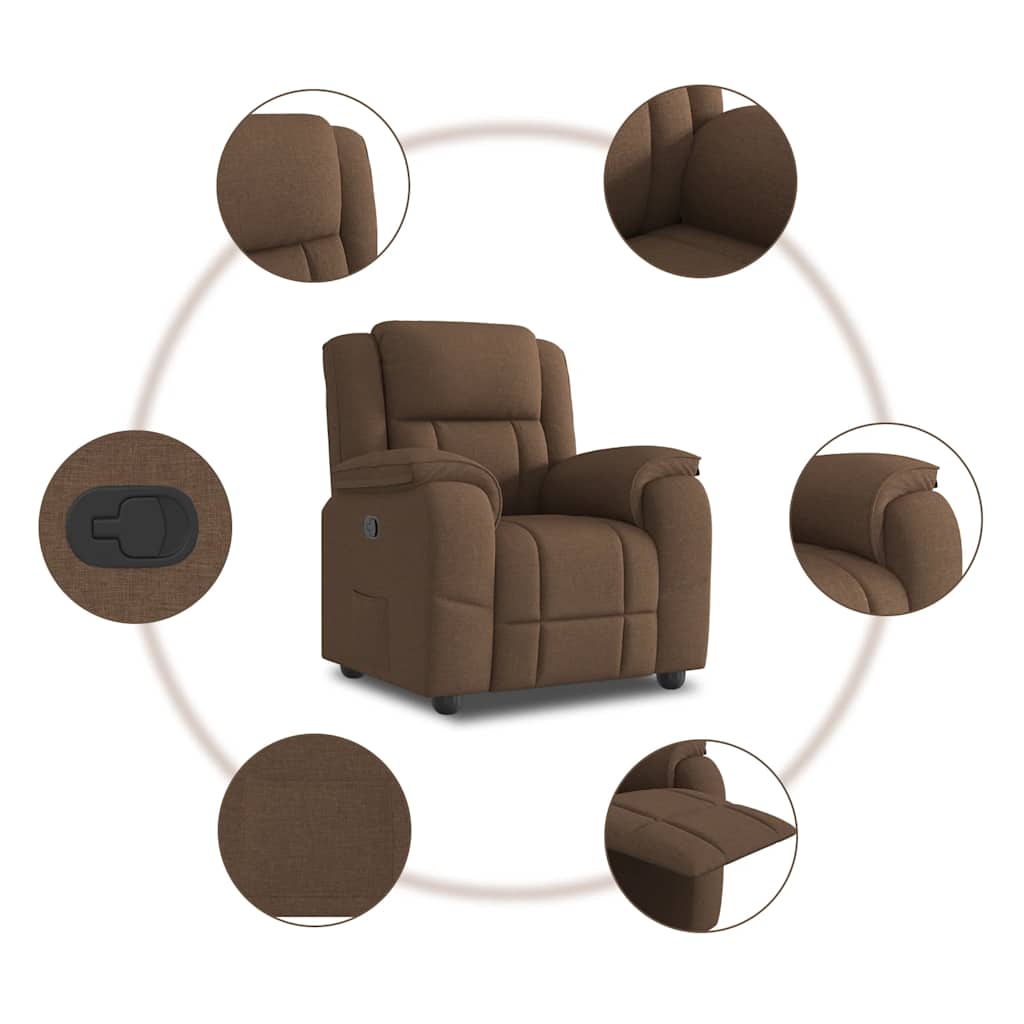 vidaXL Relaxsessel Braun Stoff