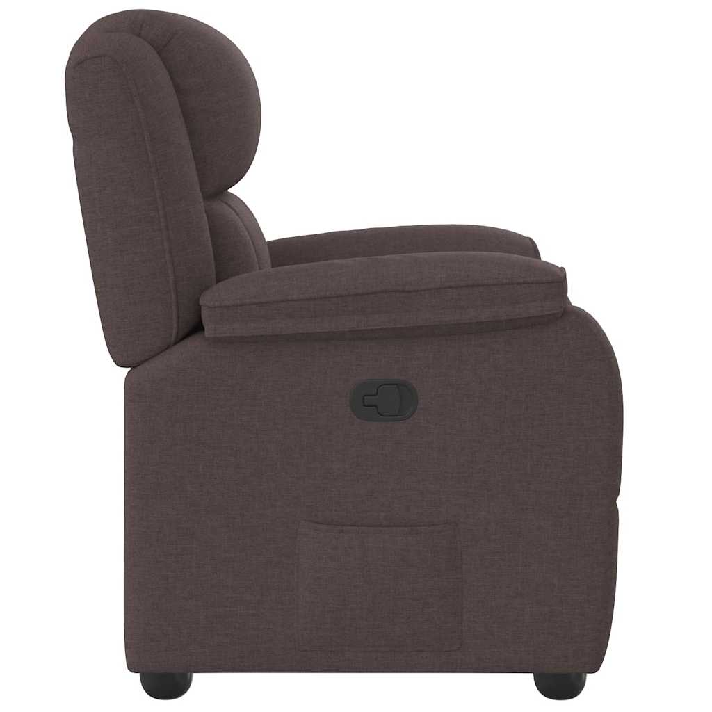 vidaXL Fauteuil relax marron foncé en tissu