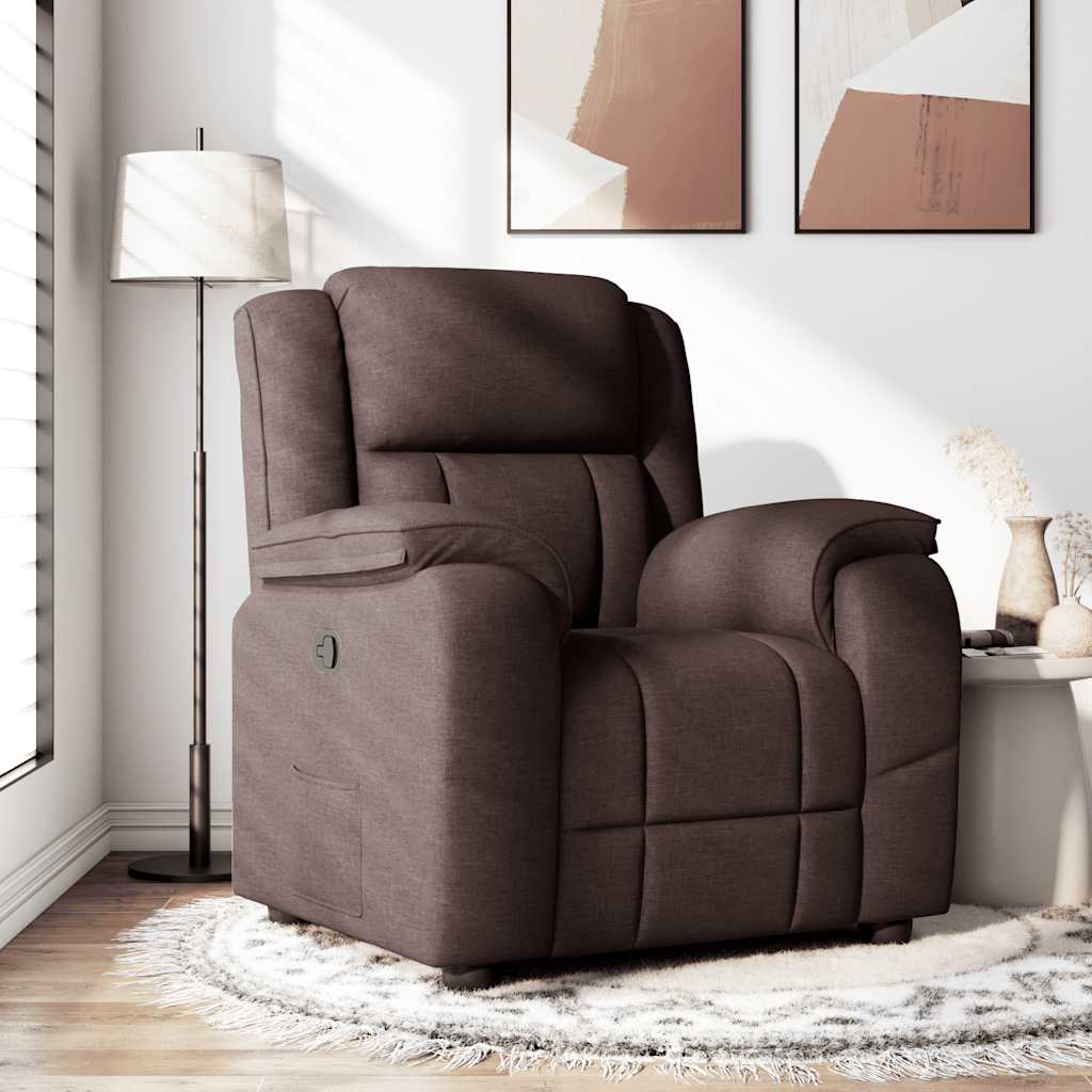 vidaXL Fauteuil relax marron foncé en tissu